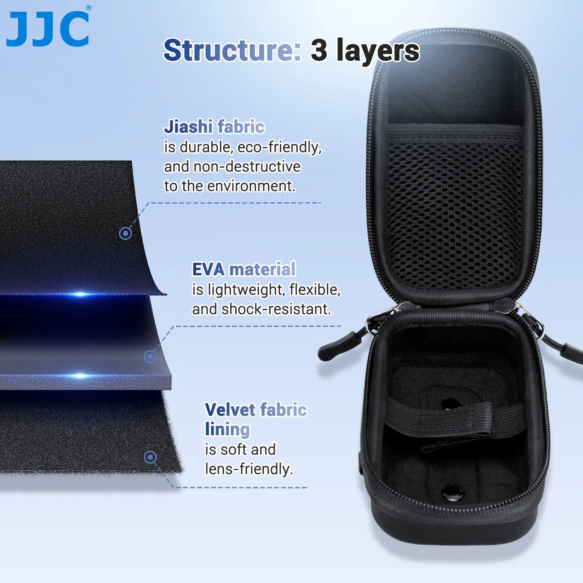 JJC Compact Camera Pouch for Olympus TG-7 TG7 TG-6 TG6 TG-5 TG-4 TG-3 TG-2 TG-1 Camera Travel Case with Shoulder Strap Carabiner
