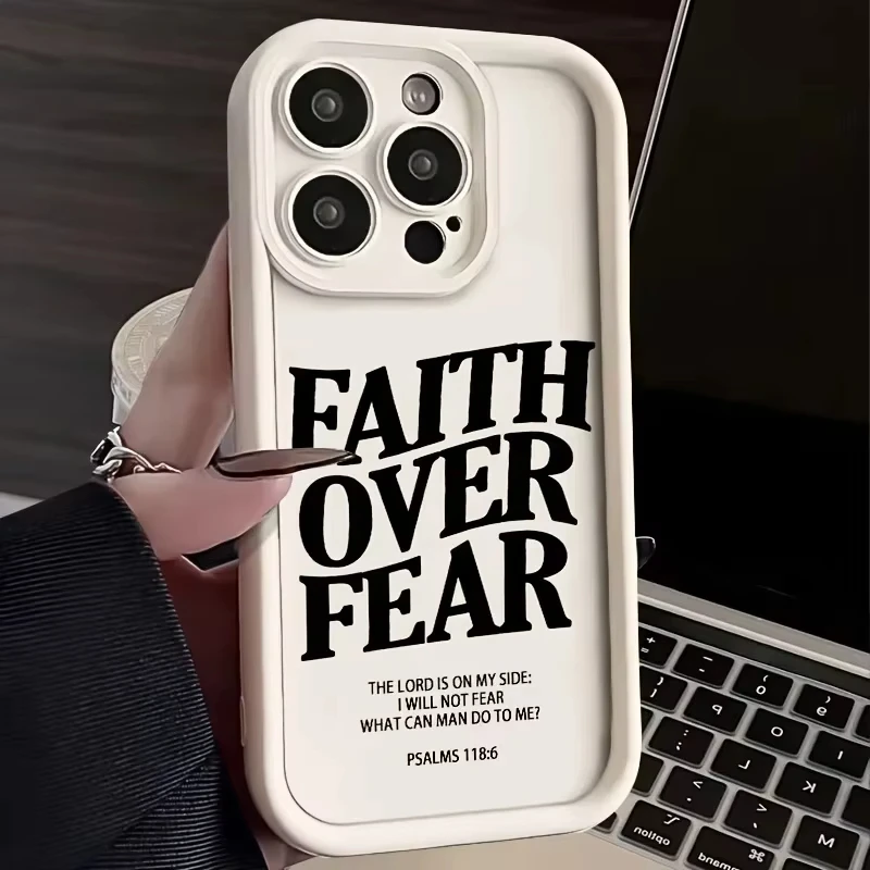 الإيمان أكثر من الخوف جراب هاتف مريح لسامسونج غالاكسي S25 S24 S23 S22 S21 الترا زائد S20 FE A55 A54 A35 A15 غطاء سيليكون