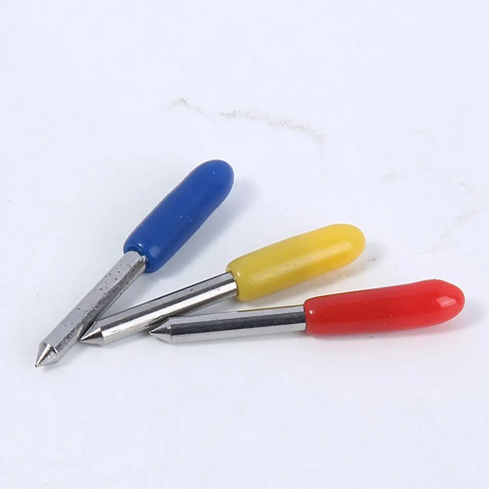 50Pcs Lettering Cutter Blades Tungsten Steel Durable Vinyl Engraving Cutter for Cutting Machine Tools Replacement Blades