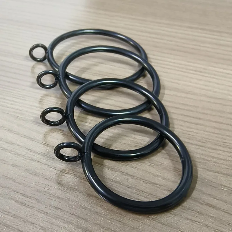 Black Iron Material 50mm Curtain Rings with Holes, 21 pcs, Living Room Window Curtain, Multipurpose