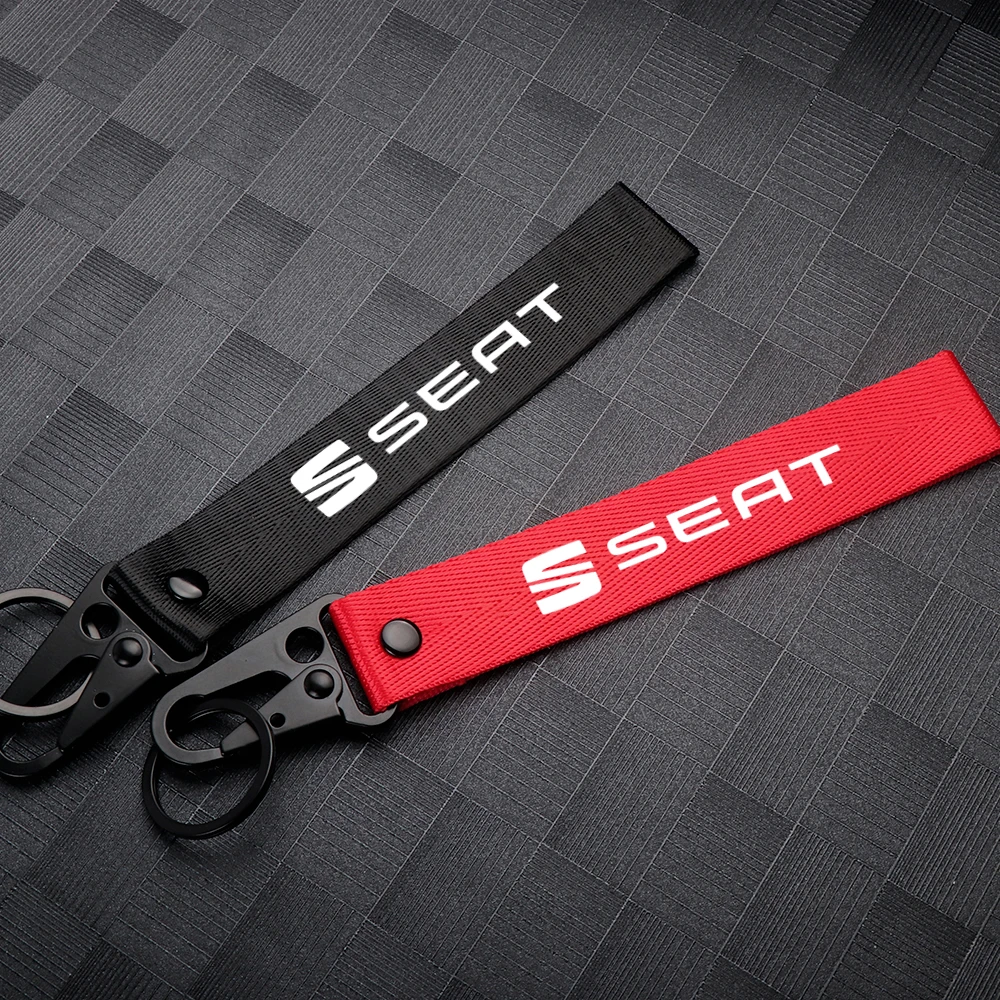Llavero de nailon con logotipo para coche, llavero con cinta, soporte para llaves para SEAT Leon mk1 Arona Ateca Ibiza 6J FR Toledo Cupra Exeo Formentor