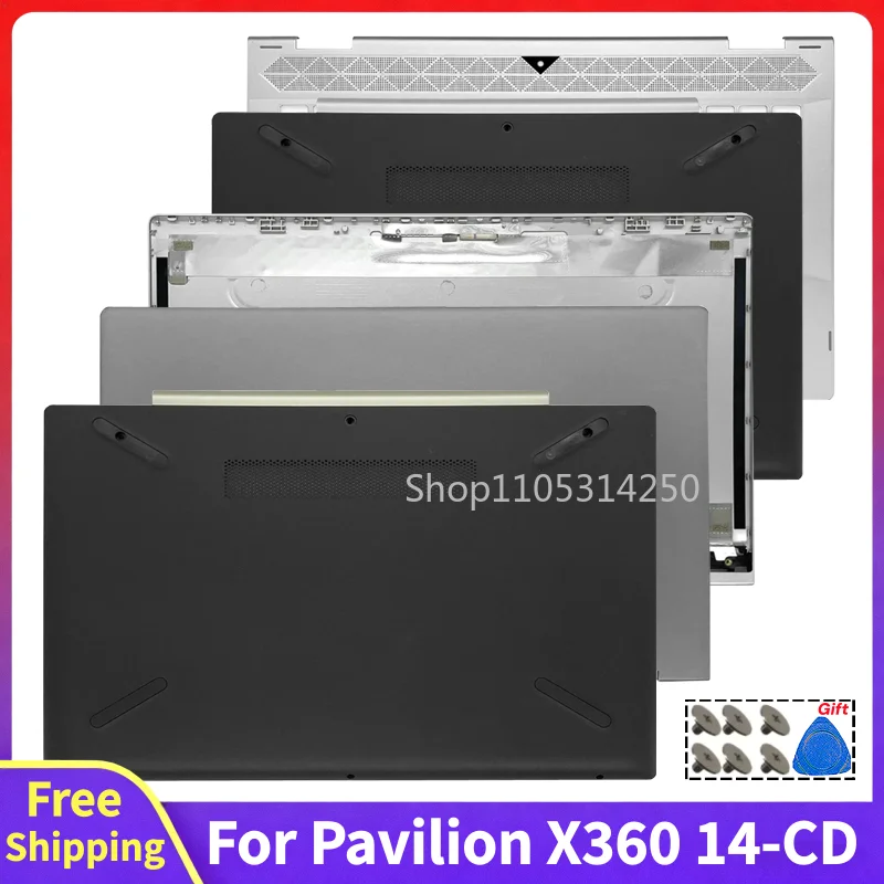 For Pavilion X360 14-CD 14M-CD TPN-W131 Replace Laptop LCD Back Cover Bottom Case Touch Edition Screen Rear Lid Top Case Parts