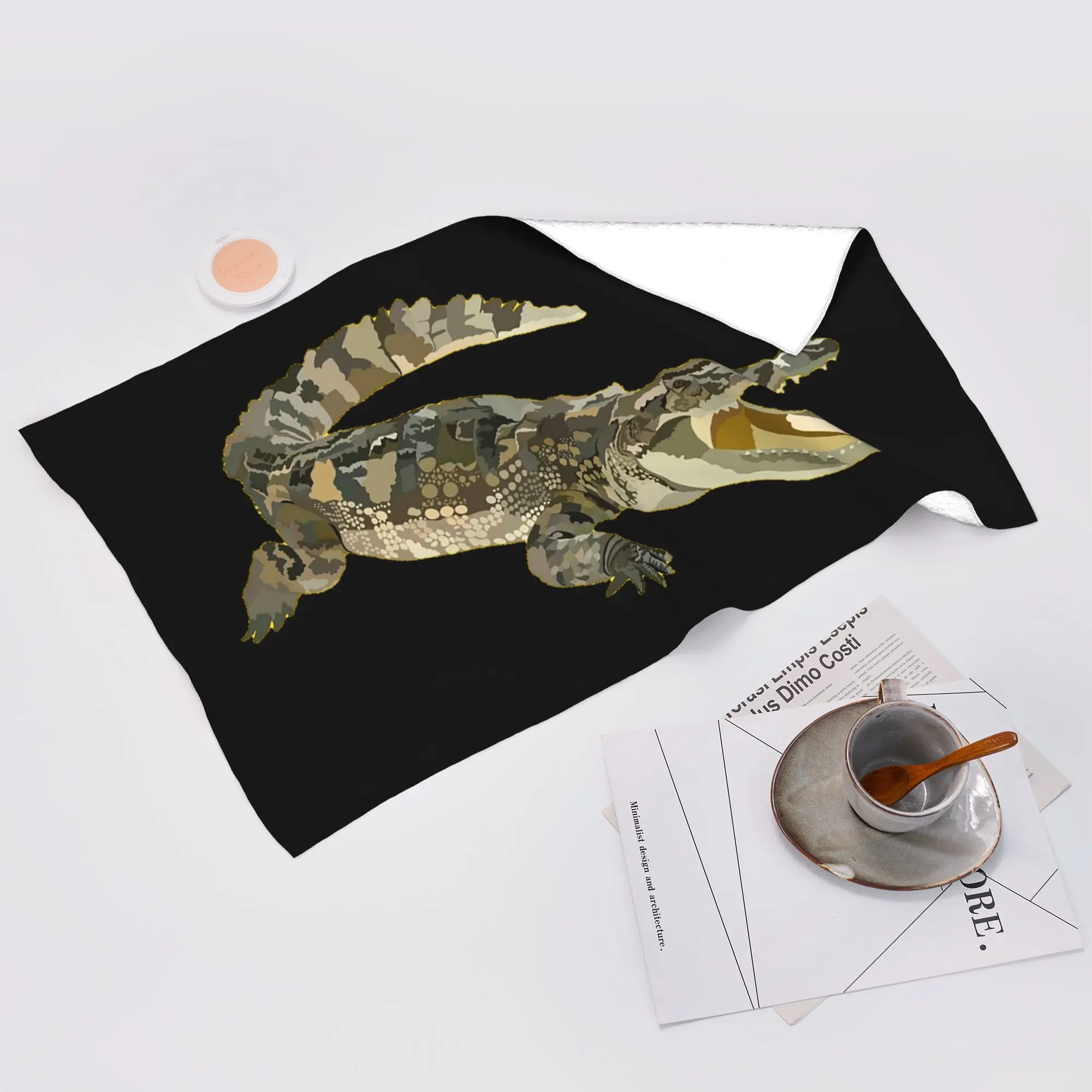 Custom C is for Crocodile Soft Face Towel Quick Dry Pool Bath Cotton Towels Absorbent