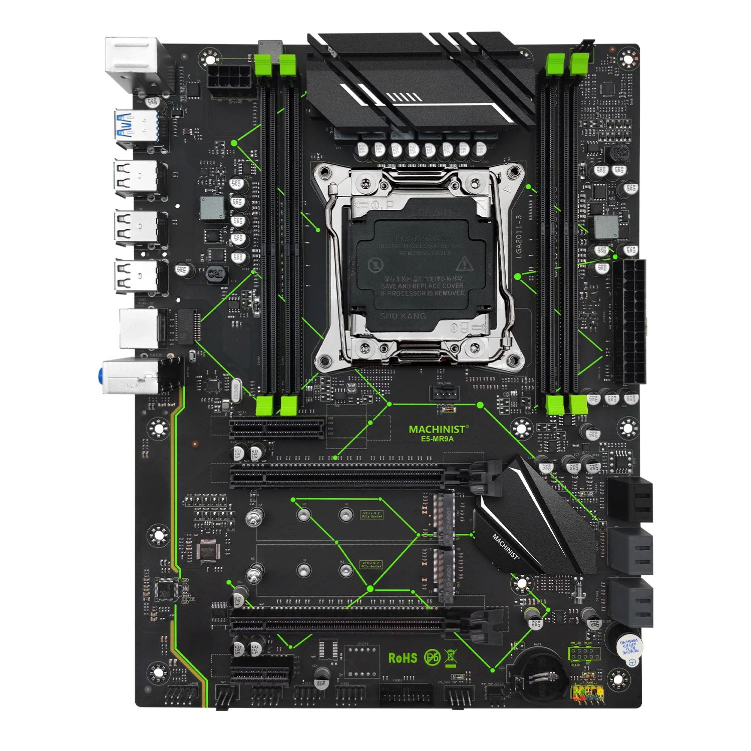 Imagem -05 - Motherboard Suporte Lga 20113 Intel Xeon e5 2670 2680 2690 v3 v4 Cpu Memória Ram Ddr4 Nvme M.2 Quatro Canais Mr9a Machinist-x99