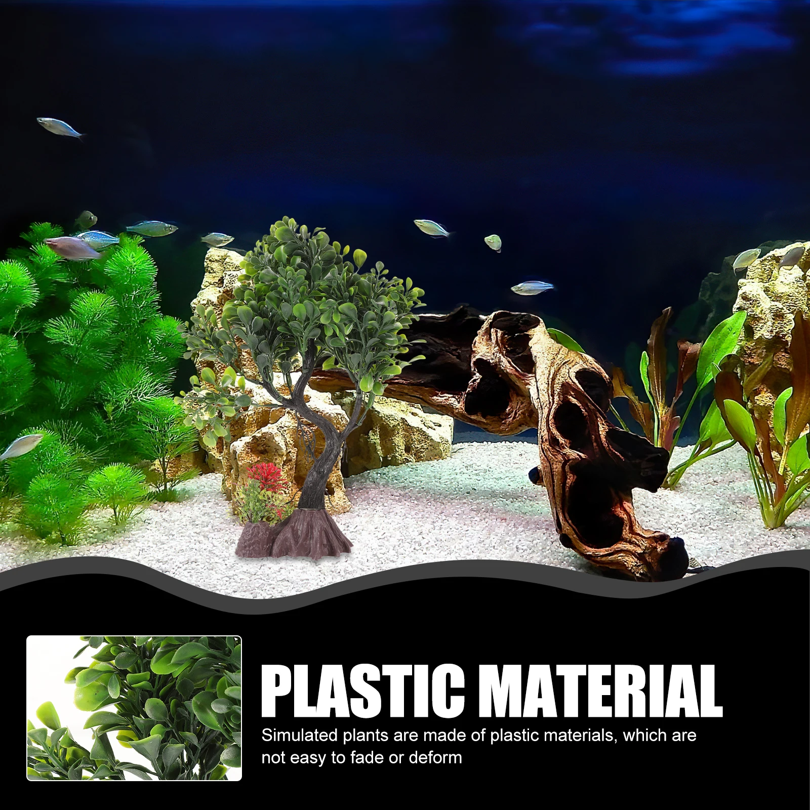 

Decoration Fake Artificial Tree Plastic Plant Aquarium Decor For Reptile Cage Realistic Fake Plants Grass Fish Tank Accessories