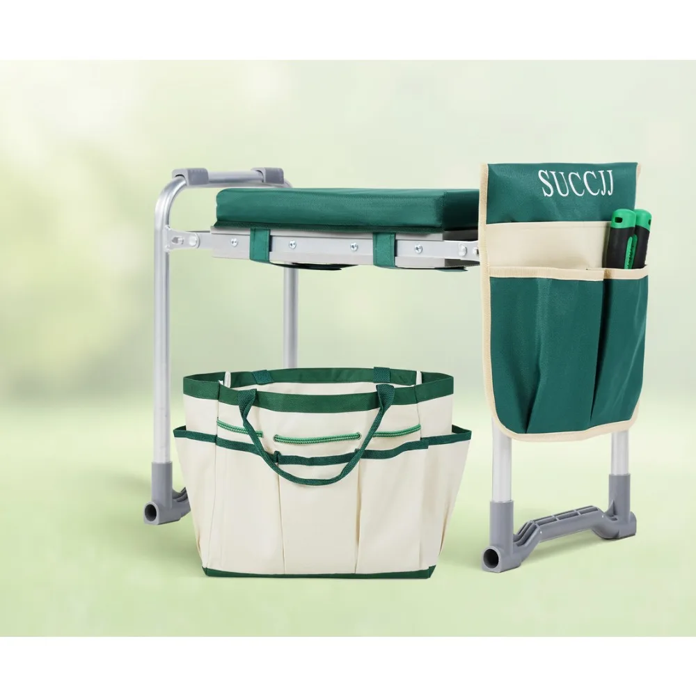 

Heavy Duty Foldable Garden Kneeler and Seat, Extra Wide Gardening Bench with Handles for Seniors Women (Green)