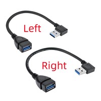USB 3.0 male to female extension cable adapter upper, lower, left and right elbows 90 degrees USB3.0 data right angle