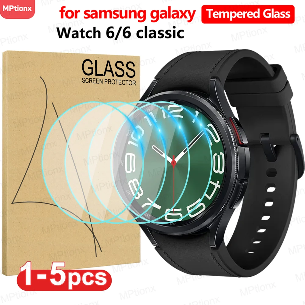 Tempered Glass for Samsung Galaxy Watch 6 40mm 44mm HD Screen Protector Film Anti-Scratch for Galaxy Watch 6 Classic 43mm 47mm