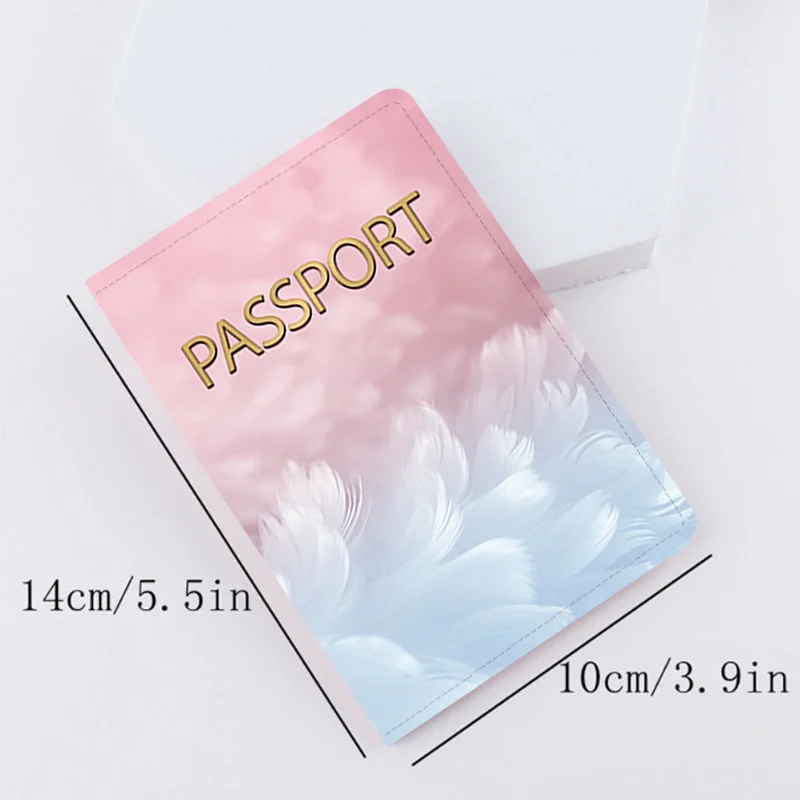 Passport Cover Plane Women Men Travel Wedding Passport Covers Holder Fashion Wedding Gift Feather Pattern Air Tickets for Cards