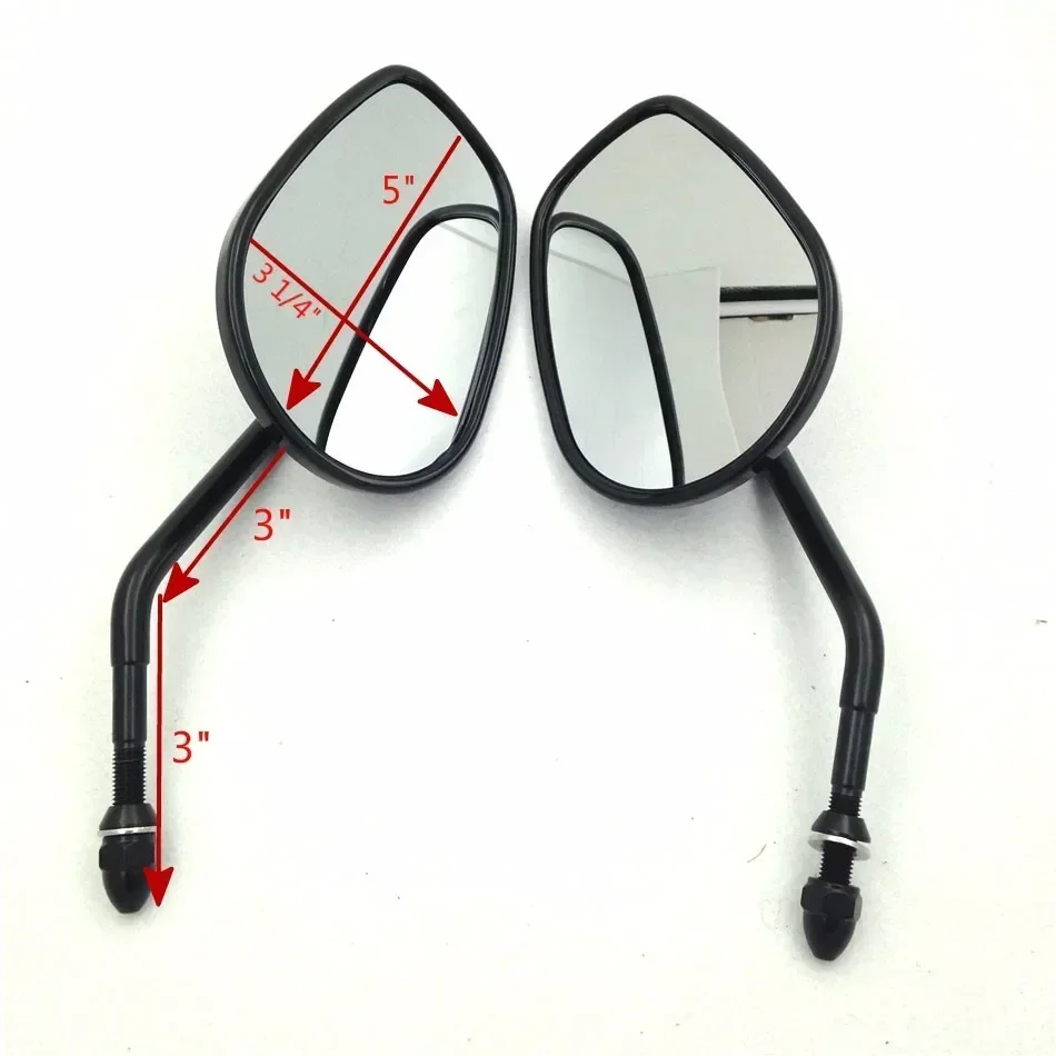 Motorcycle Custom Big Size Mirrors for 1982-Later Harley Touring Road King Cruiser / Chopper / Custom Bike with (8mm) thread view 5