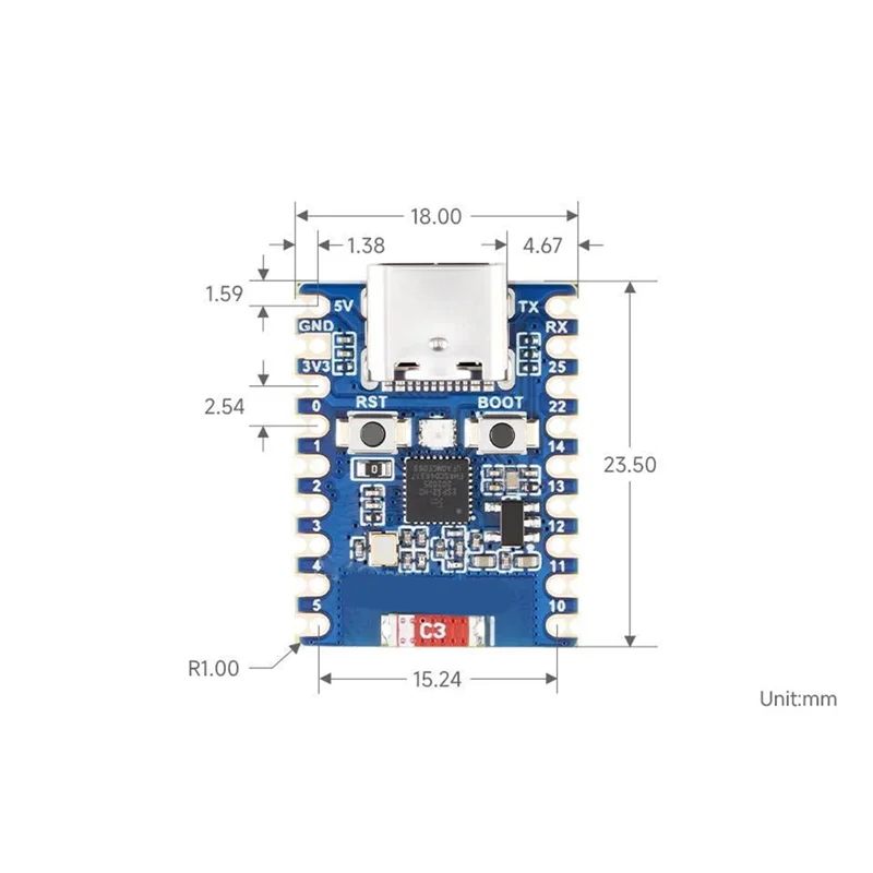 BLE/Zigbee/Thread 고급 IoT 애플리케이션을 위한 ABZW ESP32 H2 미니 개발 보드 96Mhz 프로세서