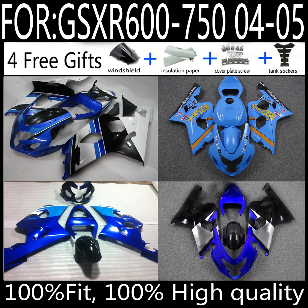 

Подходит для GSXR 600 750 2004 2005 K4 gsxr600 gsxr750 04 05, полный обтекатель из АБС-пластика, комплект обтекателей для кузова мотоцикла