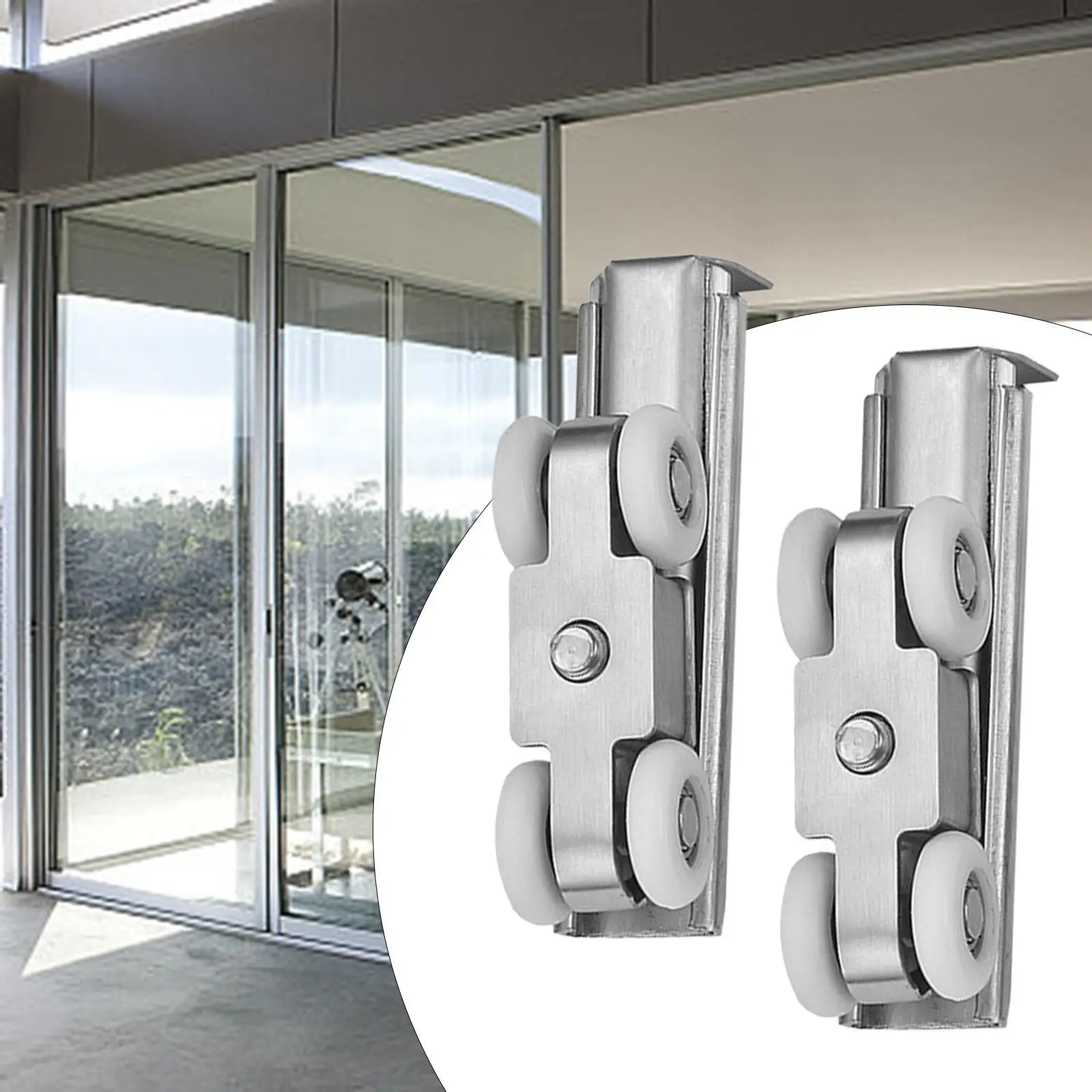 

2 шт. роликовые колесики для раздвижных дверей с шарикоподшипниками, бесшумные, для окон, москитных сеток, мебели и домашнего использования