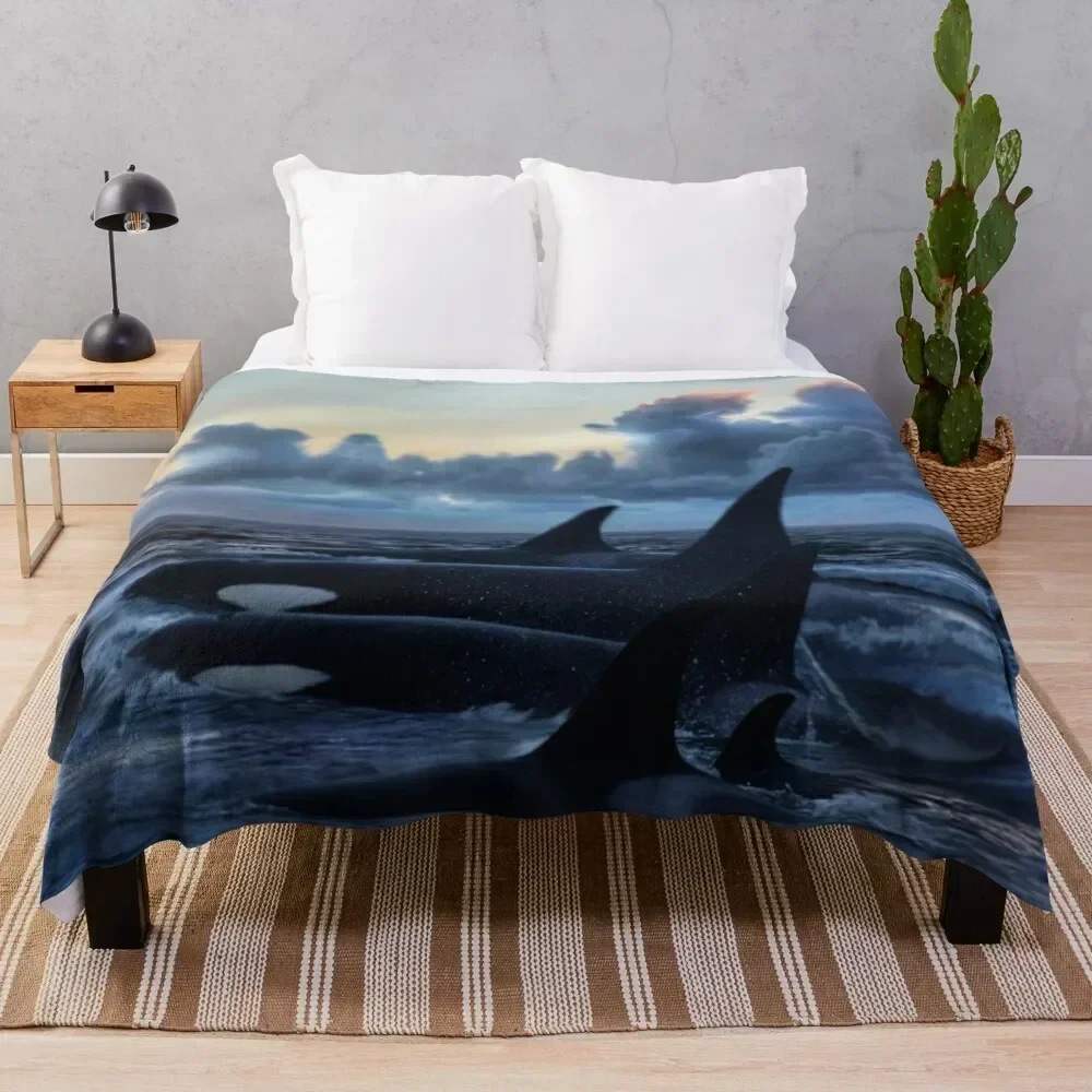 

Orca Sunrise Throw Blanket Summer Cool Breathable Blanket for Sleeping