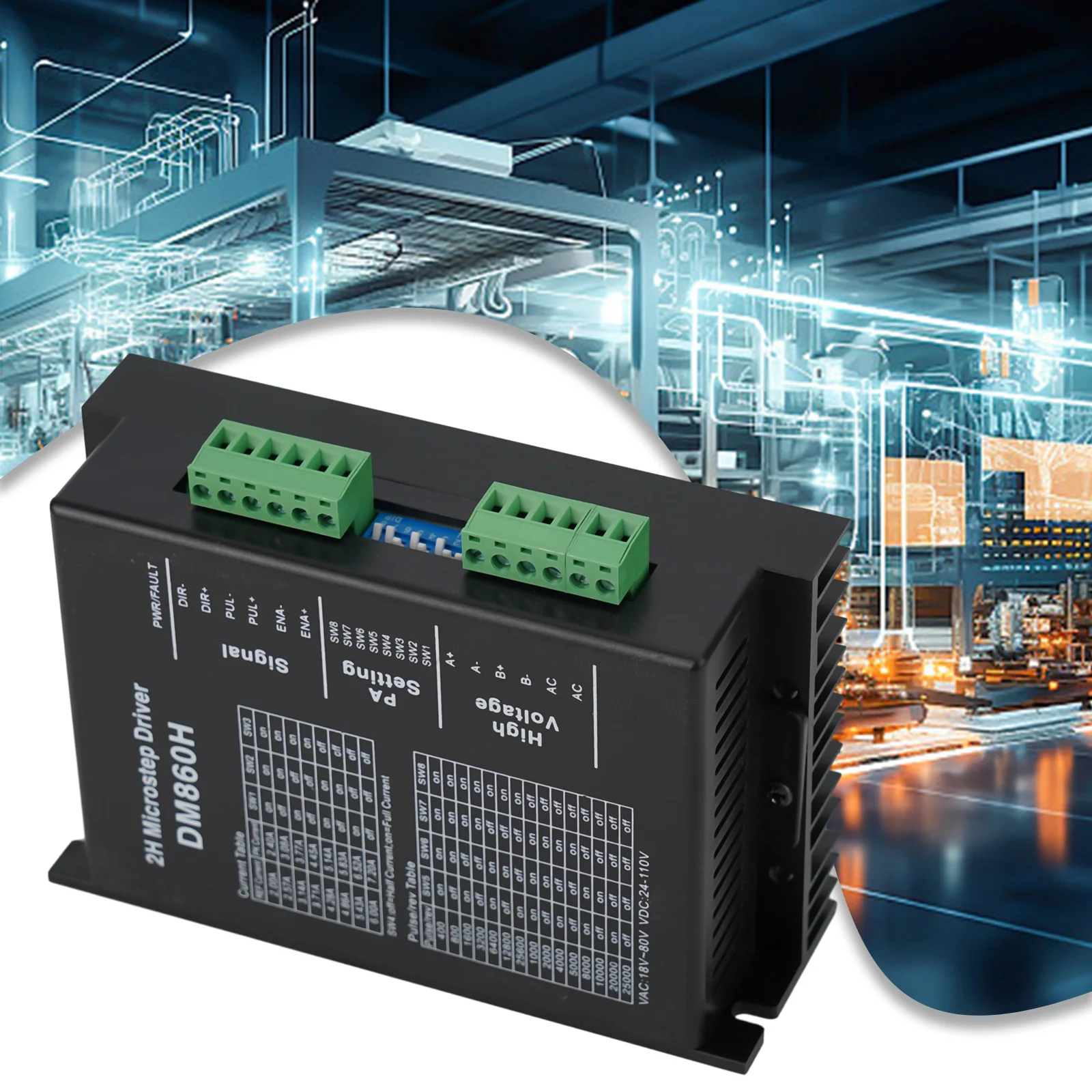 Bipolar Constant Phase Driver DM860H Motor Driver 128 Subdivisions 7.2A Output Current High-Speed Photoelectric Isolation