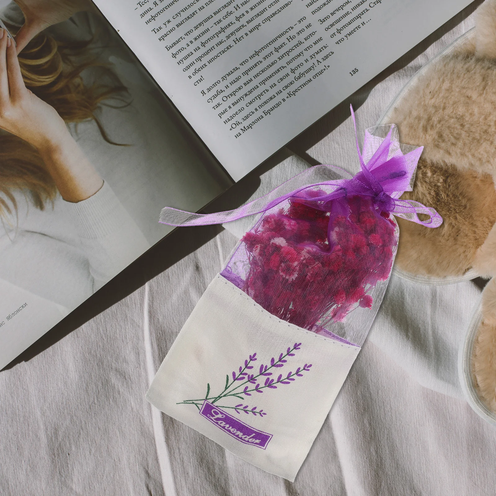 

12pcs Lavender Scented Sachet Bags For Wardrobe Freshener Dried Lavender Fragrance Cotton Gauze Air Purifying Sachet Portable
