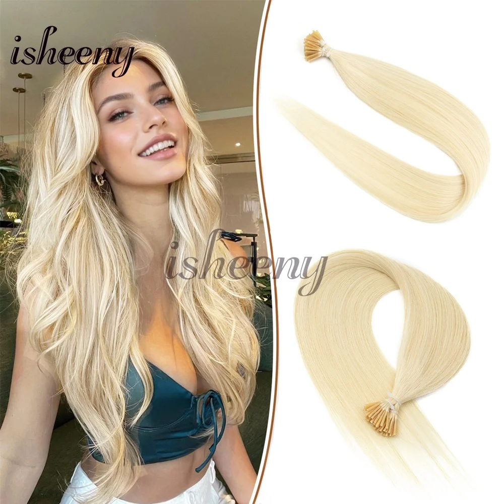 

Наращивание волос Isheeny Straight I-Tip, натуральные человеческие волосы для женщин, Remy, 30 грамм, 50 штук