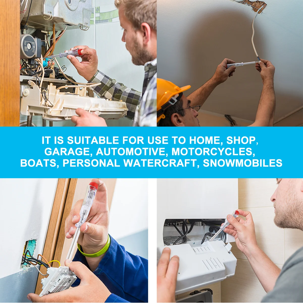 

5Pcs Voltage Pen Tester Slotted Screwdriver Multifunction Household Circuit for Home Garage Automotive