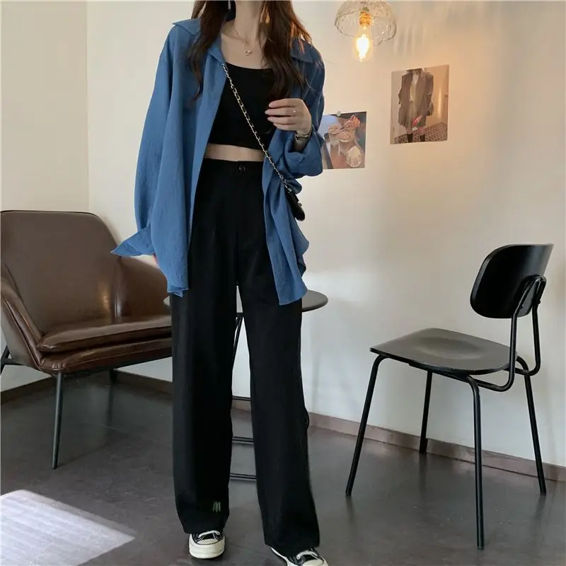 게으른 스타일 여성 셔츠와 블라우스 솔리드 프로모션 한국 streetwear 프로모션에서 아름다운 우아한 세련된 느슨한 여성상의