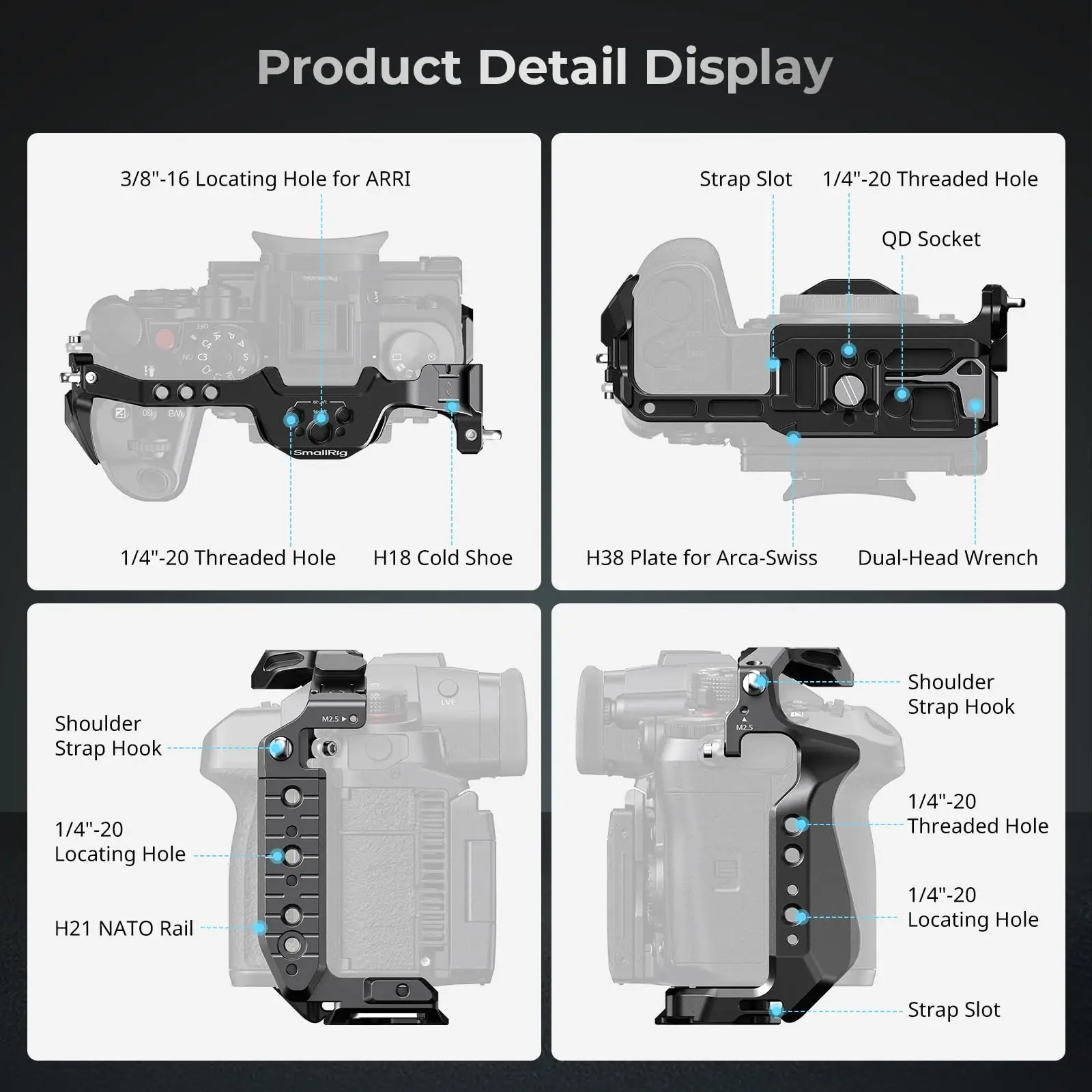 SmallRig 4825 HawkLock Quick Release Cage Kit для Panasonic LUMIX GH7/GH6 с комплектом верхней ручки Кабельный зажим для USB-C SmallRig 4825 HawkLock Quick Release Cage Kit для Panasonic LUMIX GH7/GH6 с комплектом верхней ручки Кабельный зажим для USB-C