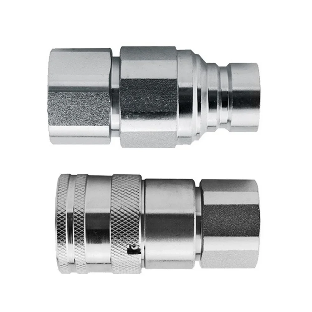 Acoplamiento Rápido Hidráulico de Cara Plana 1/4 3/8 1/2 3/4 1 con Válvula y Conector