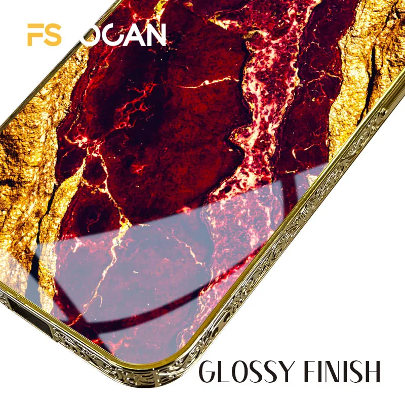 우아한 대리석 패턴 폰 케이스 럭셔리 골드 악센트 아이폰 17 16 15 14 13 12 11 18 프로 맥스 백 커버