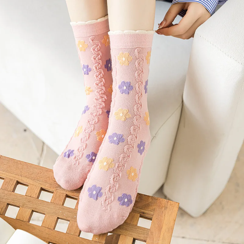 New cartoon women\'s socks sweet tube socks ins all-match cotton socks