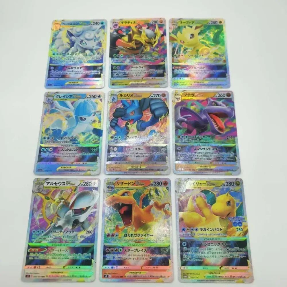 DIY Pokémon PTCG Mewtwo Mew Reproduction Refractive Flashcard 9Sheets Per Set Anime Peripheral Game Collection Card Holiday Gift