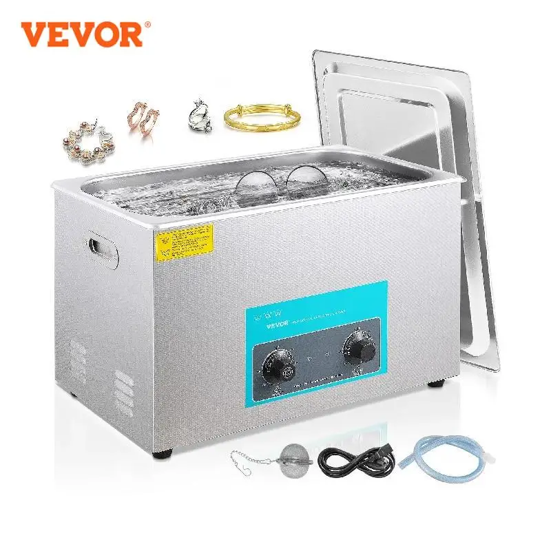 Vevor 30L อัลตร้าโซนิคไฟฟ้าเครื่องล้าง304สแตนเลสแบบพกพาเครื่องล้างจานเครื่องใช้ในบ้าน