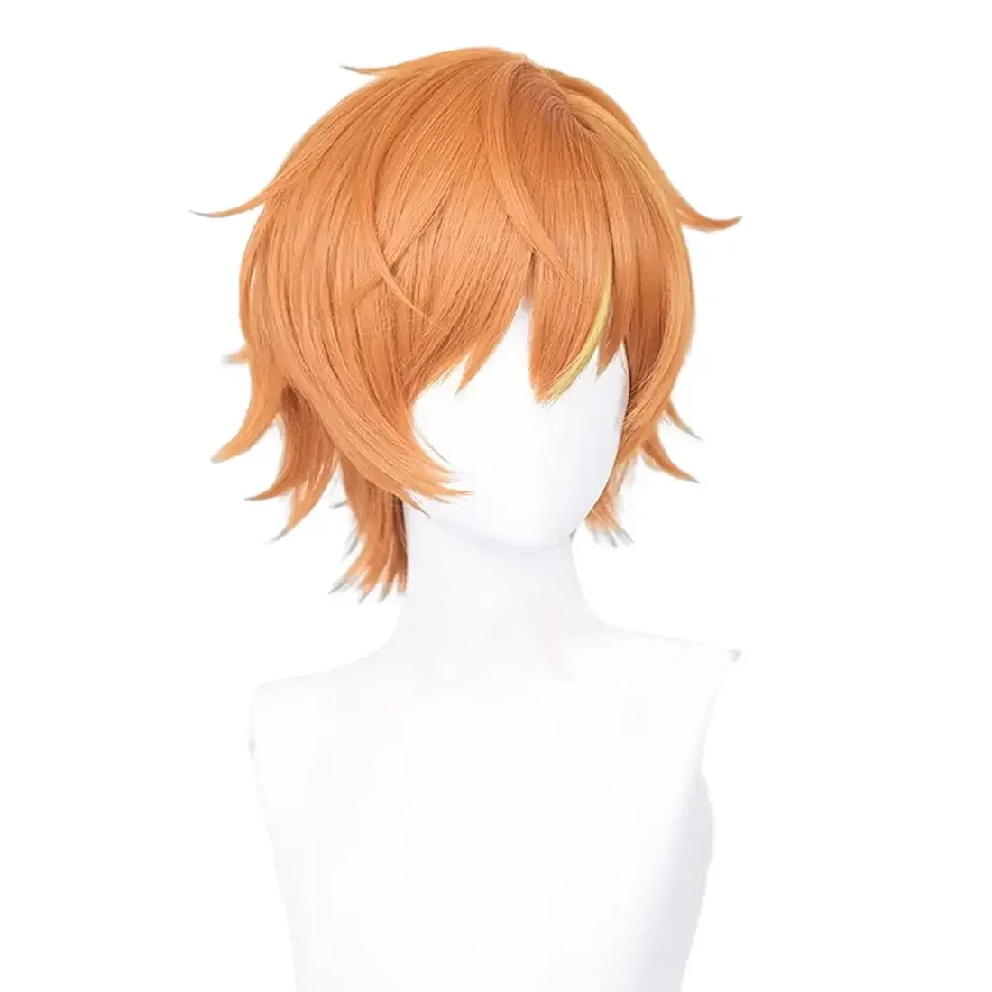アニメプロジェクト世界カラフルステージ東雲アキトコスプレウィッグ大人ユニセックスショートオレンジ耐熱毛ウィッグハロウィン小道具
