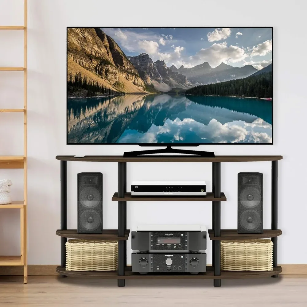 

Simple Design Corner TV Stand, Columbia Walnut/Black