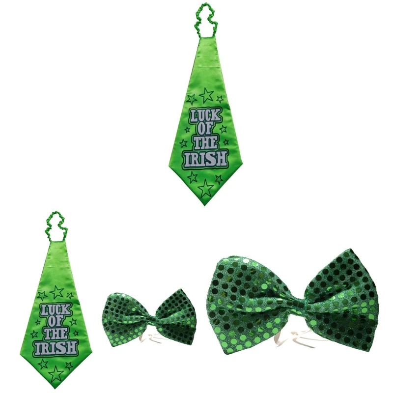 

St. Patricks Day Accessories Patricks Day Costume Green Bowtie Necktie Irish Festival Adults Accessory Dropship