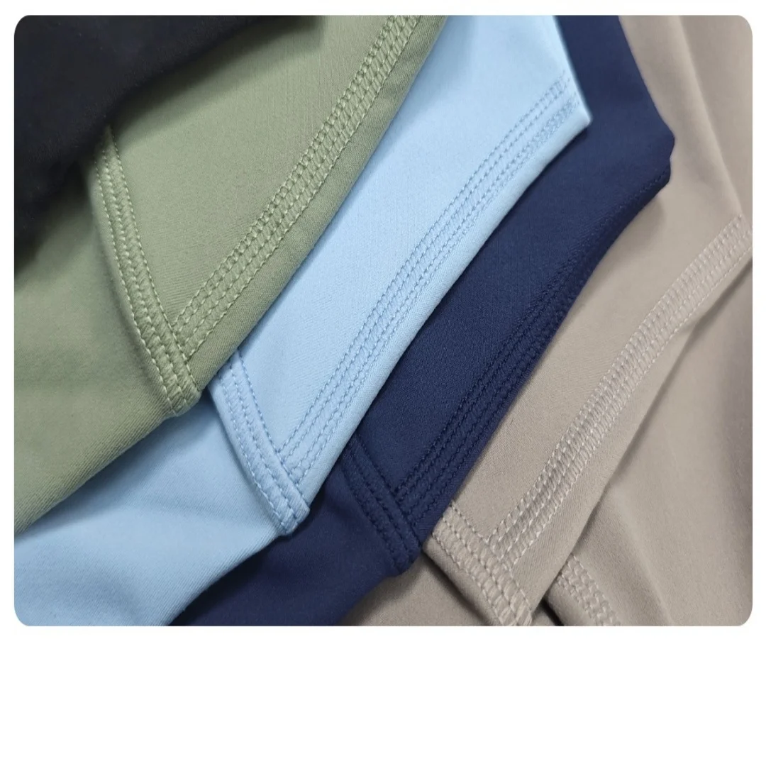 Quick drying seamless fitness shorts for both men and women, anti roll yoga clothes, tight fitting sports three quarter pants, h