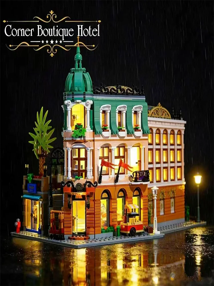 1365-delige charmante hoekboetiek hotelbouwsteenset, een perfect cadeau voor huisdecoratieliefhebbers en bouwsteenliefhebbers - afbeelding 2