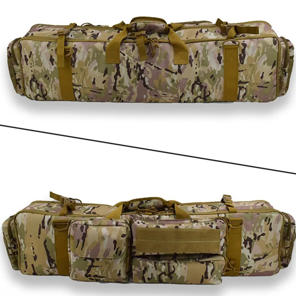 في الهواء الطلق مروحة العسكرية الكتف رسول حقيبة بندقية الصيد رود والعتاد آمنة تخزين السفر حقيبة يد مقاوم للماء التمويه التكتيكية