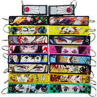 Japanese Anime Keychain Cool Embroidery Key Tags Motorcycles Cars Backpack Keys Holder Keyring Gifts Original