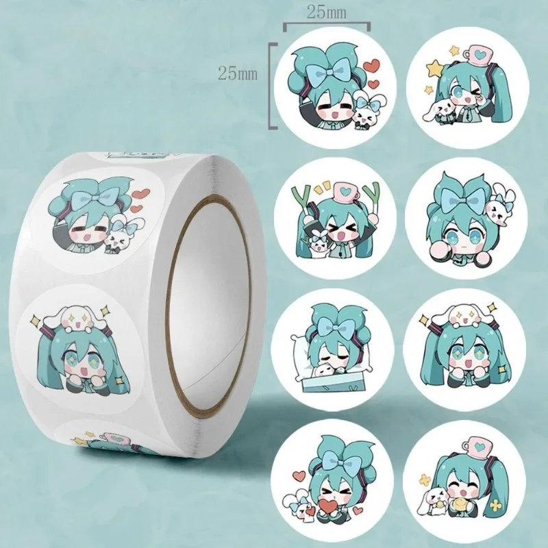 Ins Aesthetic Cute Hatsune Miku Stickers, Cartoon Decorative Sealing Stickers for Journal, Water Bottle, Luggage and Desktop