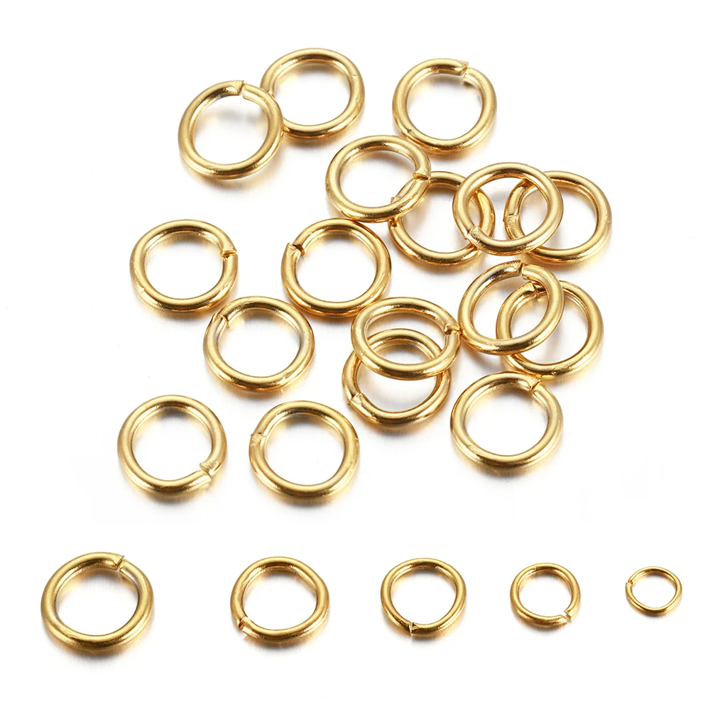 200 stücke/100 stücke Keine Verblassen Edelstahl Open Jump Ringe Gold Farbe Split Ringe Anschlüsse für Schmuck Machen DIY Liefert