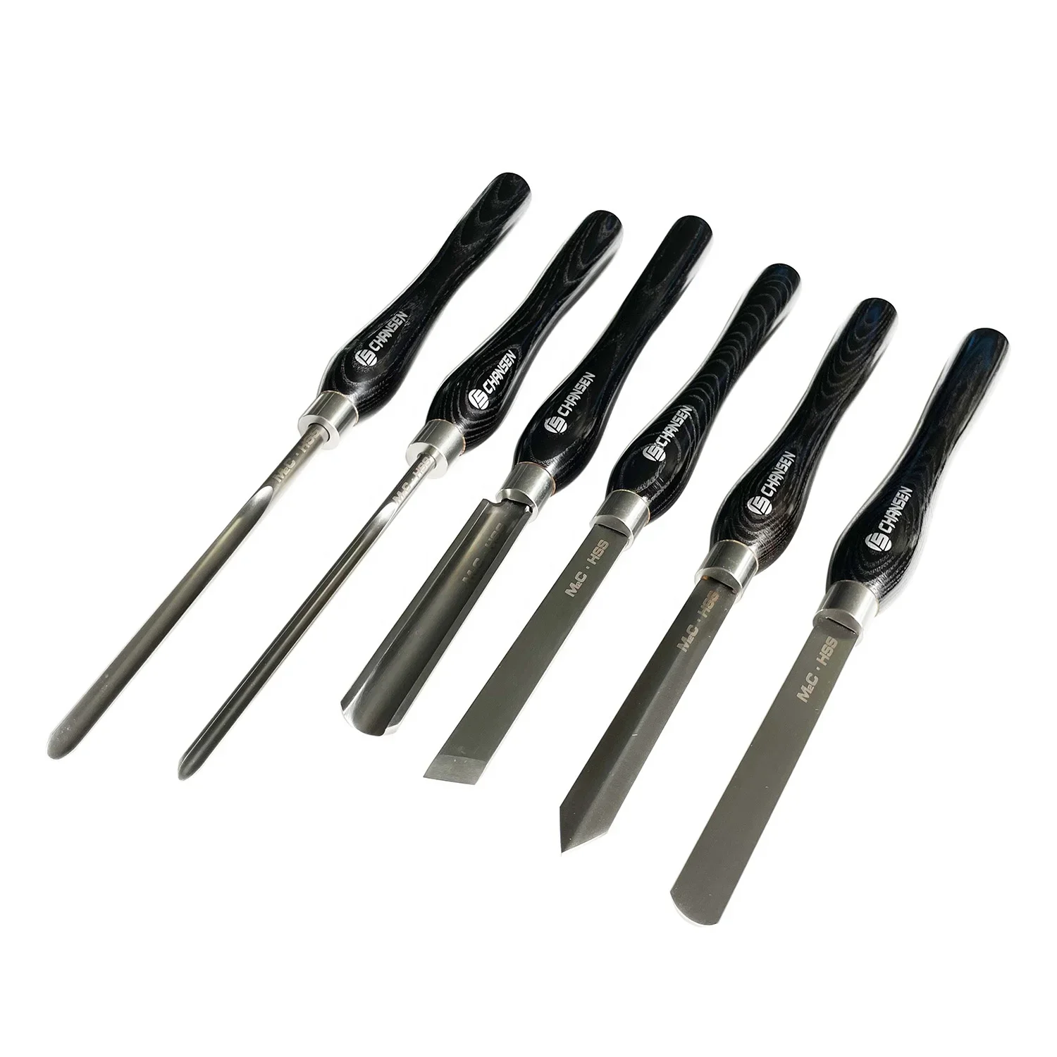 Item# LC062 6-Pcs M2 HSS Medium/Large Wood Lathe Woodturning Chisel Tool Set