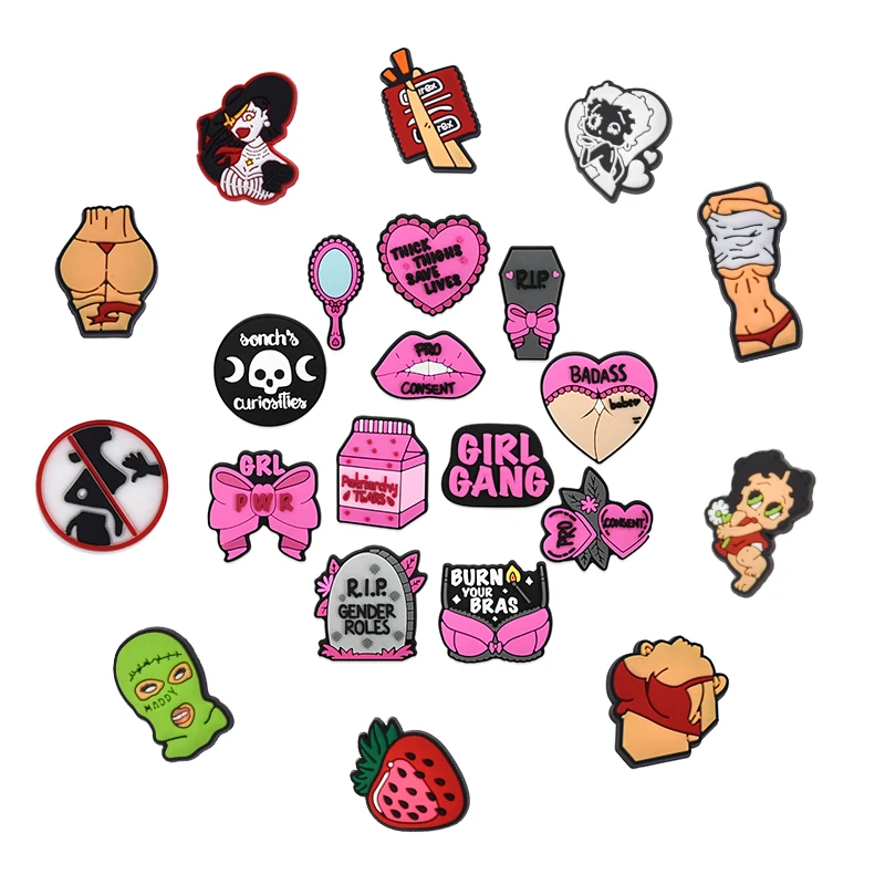 Mezcla de 10-96 Uds. De dijes sexis para zapatos tentador, accesorios de PVC para zapatos, zuecos, sandalias, hebilla decorativa, regalos de navidad para amigos