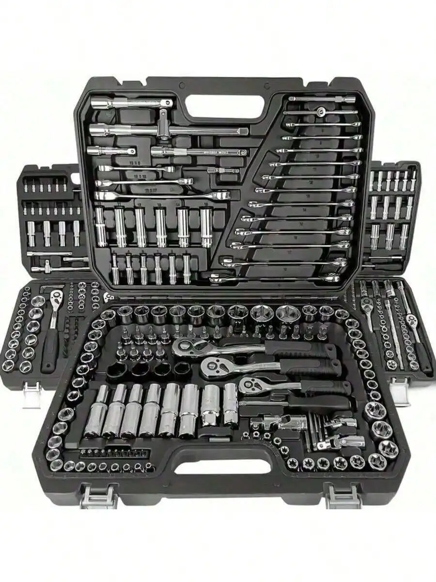 

151-Piece Mechanics Tool Set with 1/4 3/8 1/2 Inch Sockets Ratchets Wrenches and Case