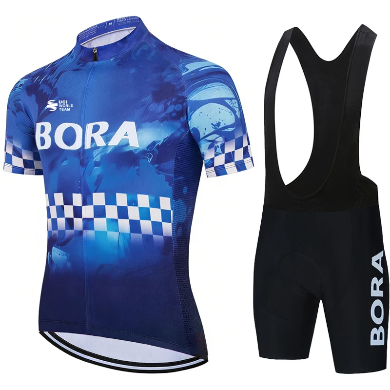 

Men's Bike Clothing Cycling Bib Summer UCI BORA Pants Gel Wear Set Jersey Shorts Outfit Man Bicycle Blouse Sportswear Uniform