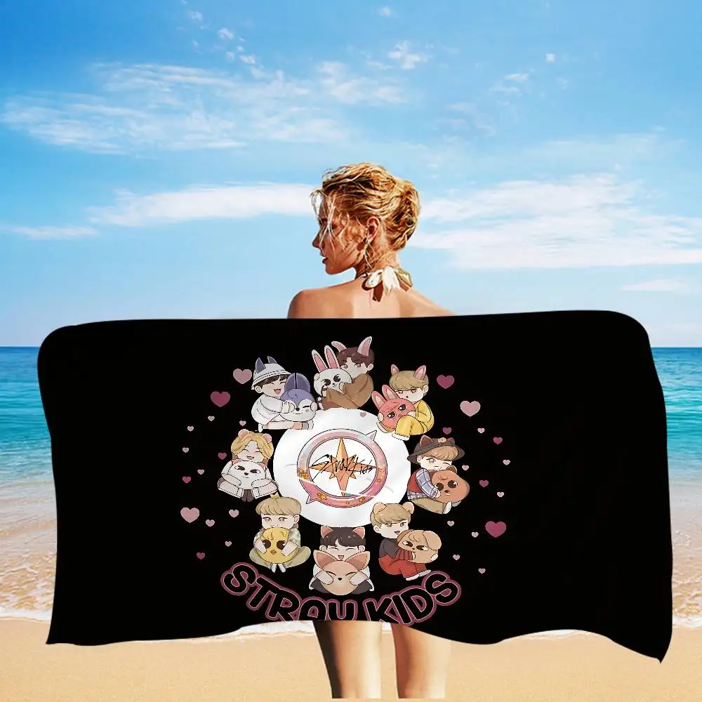 Kpop S-Stray K-Kids Anime Beach Swimming Towel Soft Absorbent Washcloth Children's Gifts For Kids Travel Camping Gym