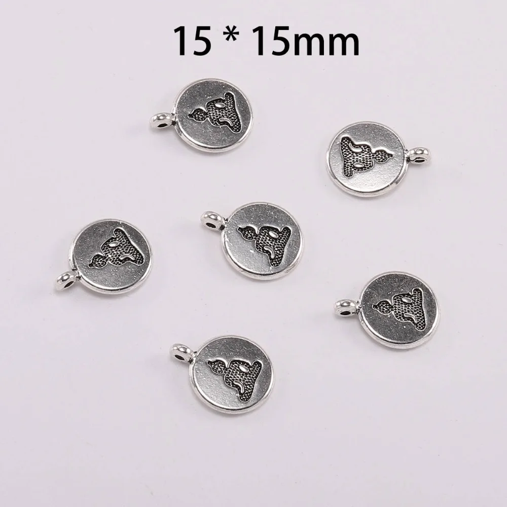 10Pcs/lot ZincAlloy Tibetan Plated Yoga OM Buddha Lotus Charm Style Pendants For DIY Bracelet Jewelry Making Finding Accessories