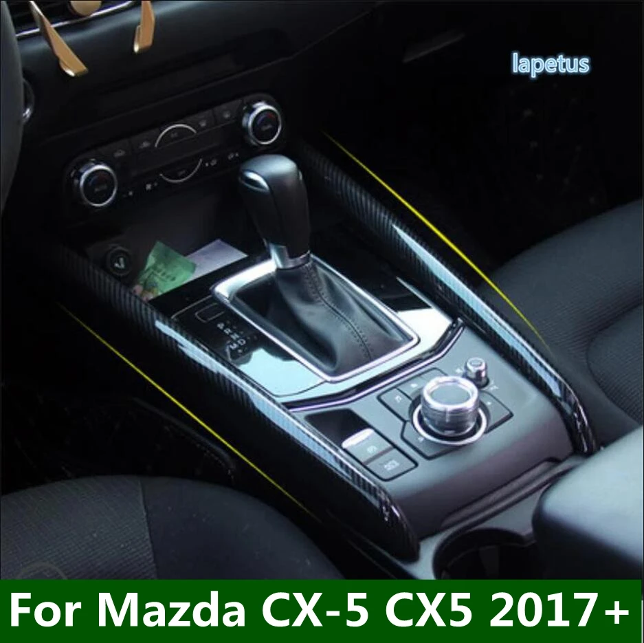 

ABS Matte Carbon Fiber Center Console Gear Shift Box Cover Trim Side Decor Strips For Mazda CX-5 CX5 2017 - 2024 Car Accessories