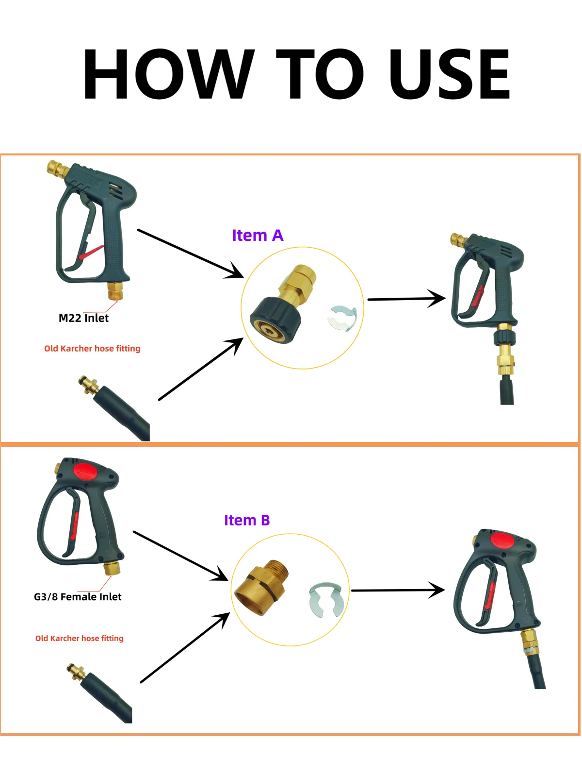 Bayonet High Pressure Hose Fitting With Sleeve For Old Karcher Car Washer Repair Connector Accessories