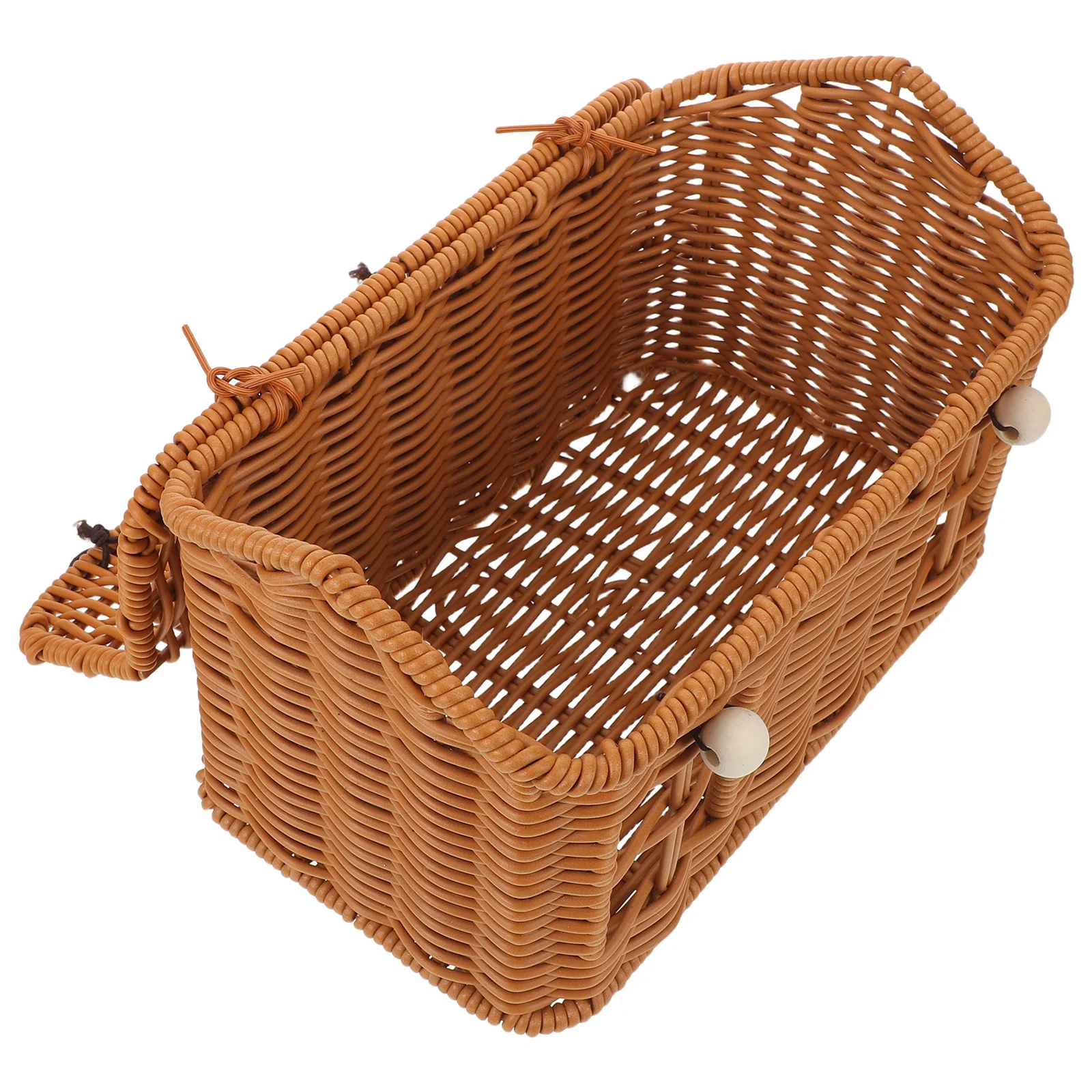 

Christmas Candy Light Brown Imitation Rattan Shaped Storage Basket For Holiday Table Decor Snacks Cookies Display