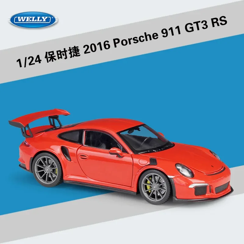 Welly 1:24 2016 Porsche 911 GT3 RS Alloy Models Car DiecastMetal Model Kids Toys Adult Collection Birthday Gift B59