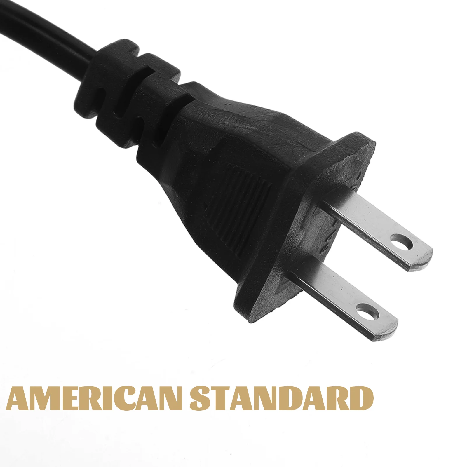 

2pcs Power Cord Extension Cable Thin Durable Long 2 Core Flat Plug Hole Design For Low Power Appliances