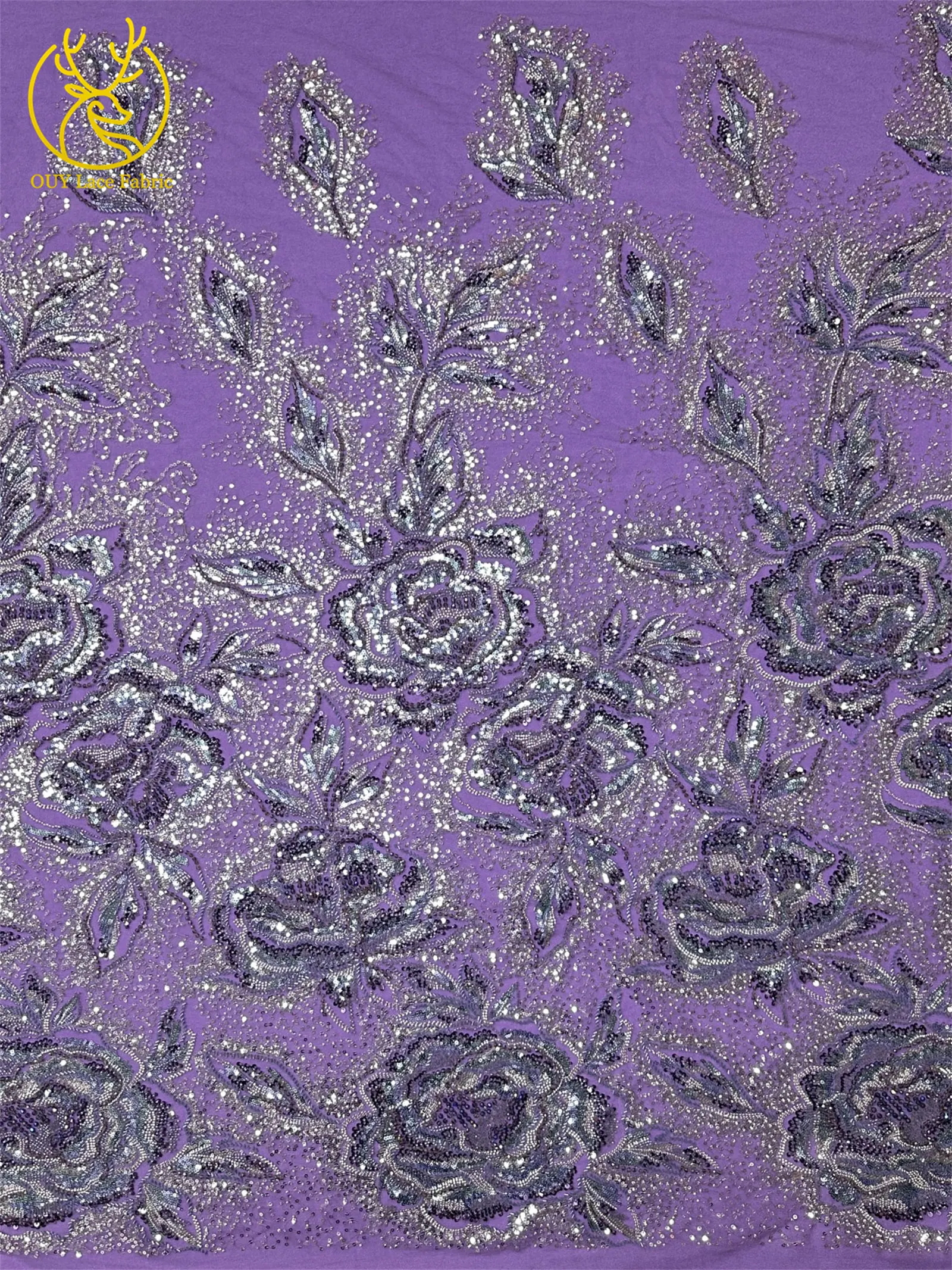 Afrikanischer Bräutigam Schwer Perlenverzierter Spitzenstoff 2026 Hochwertige Französische Nigerianische Pailletten-Spitze Brautkleid-Material – Detail 6